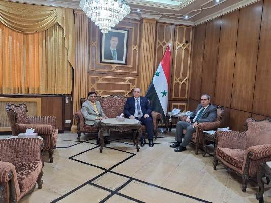 Amb Dr. Irshad Ahmad met Minister of Justice, HE Mr. Ahmad Al-Sayyed. The Minister praised India for its various humanitarian and development assistance to Syria and  desired to enhance cooperation on issues of mutual interests