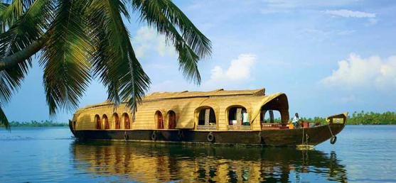 The Kerala backwaters, a chain of brackish lagoons and lakes