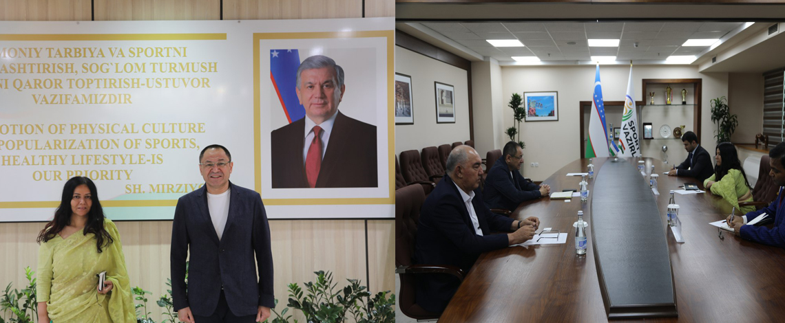 Ambassador Smita Pant called on  H. E. Mr. Adkham Ikramov, Sports Minister of Uzbekistan on 20 June, 2024.