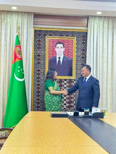 Ambassador met with Chairman of the Union of Industrialists & Entrepreneurs of Turkmenistan Mr. Nokerguly Atagulyyev (19 April 2024)