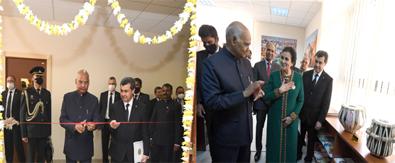 <h2>Rashtrapatiji inaugurated India Corner at the Institute of International Relations, Ashgabat (April 3, 2022)