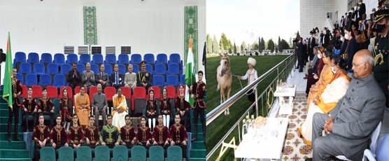<h2>Rashtrapatiji and family visited the International Akhal-Teke Equestrian Complex located outside Ashgabat  (April 3, 2022)