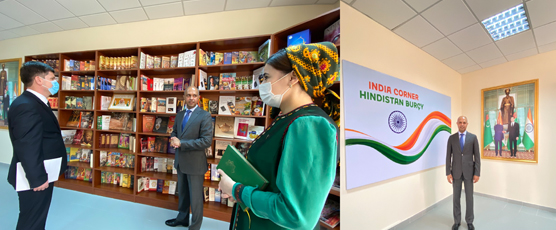 <h2>Ambassador visited India Corner at the Institute of International Relations, Ashgabat (April 22, 2022)