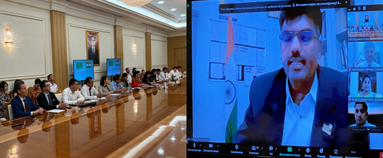 <h2>Embassy organized a videoconference between Indian and Turkmen business entities engaged in food, agricultural, textile and engineering sectors (June 15, 2022)