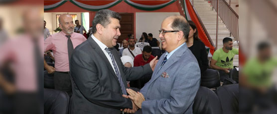 Dr. Ausaf Sayeed, Secretary (CPV & OIA) with H.E. Mr. Mohammad Seif Al-Din, Minister of Social Affairs & Labour at the inauguration venue of the 2nd Limb Fitment Camp in Damascus, Syria.