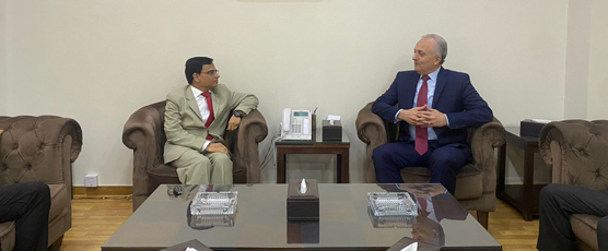 Ambassador Dr. Irshad Ahmad called on Minister of Transport, HE Eng. Zuheir Khzaiem. The Minister thanked India for its help and support. He desired to benefit from Indias expertise in the areas of air, sea and surface transport .....
