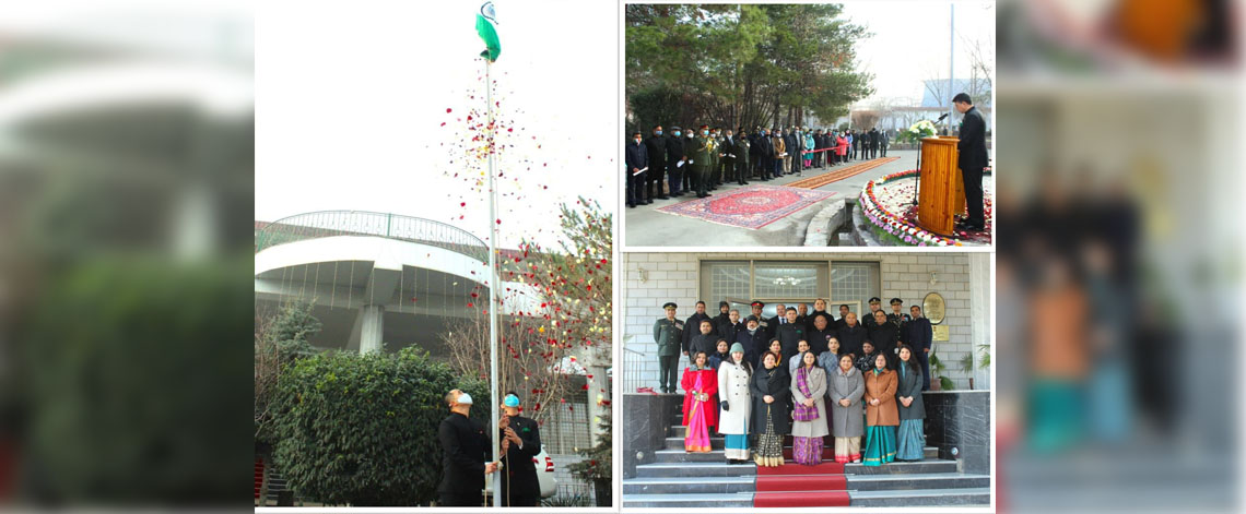 Ambassador Shri Manish Prabhat unfurled the Indian National Flag on the occasion of 73rd Republic Day of India at Indian Embassy. Uzbek friends & members of Indian community attended the celebration January 26, 2022