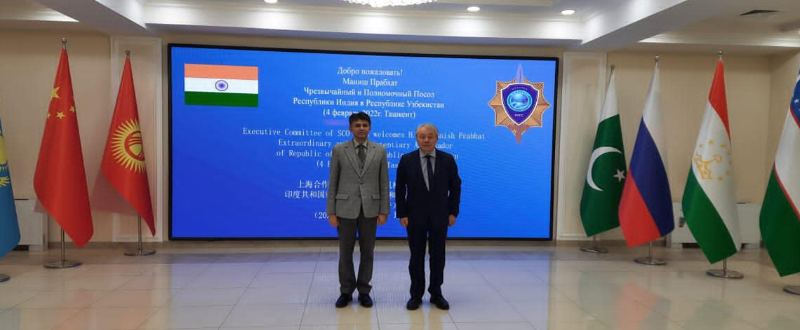 Ambassador Manish Prabhat met Director of Executive Committee of RATS SCO Mr. Ruslan Mirzaev, 4 February 2022