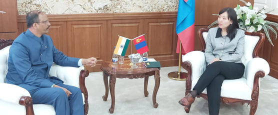 Ambassador H.E. Mr. Atul Malhari Gotsurve met H.E. Ms. B. Uyanga, Vice Minister, Ministry of Mining and Heavy Industry of Mongolia on 24 May 2024 and discussed various issues of mutual cooperation.
