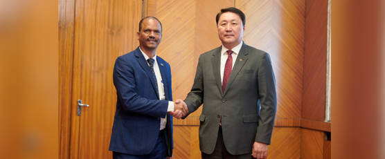 Ambassador H.E. Mr. Atul Malhari Gotsurve had a courtesy call on H.E. Mr. Gursediin Saikhanbayar, Minister of Defence, Mongolia on 15 May 2024 and discussed various issues of mutual interest.